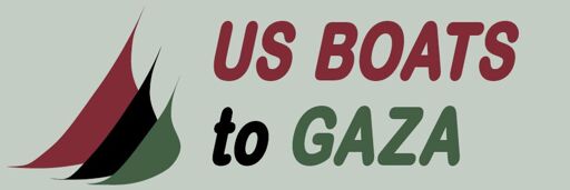 Graphic of 3 boats with text: US BOATS to GAZA